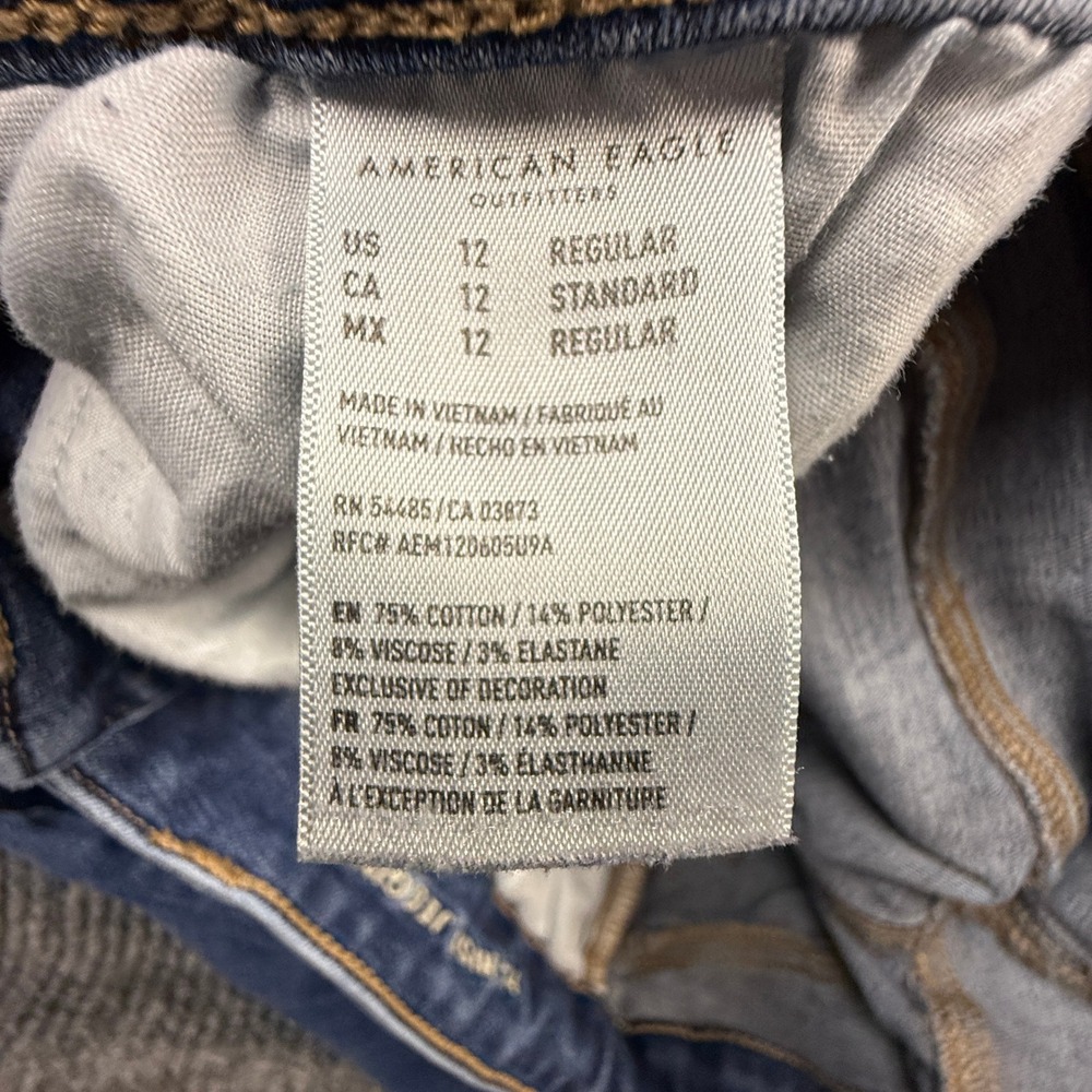 American Eagle Next Level Stretch Skinny Jeans Womens 12R Medium Wash Blue - Picture 3 of 16